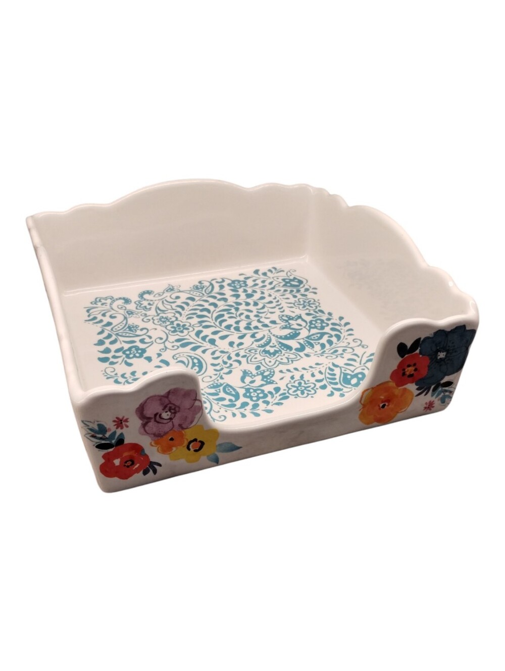 The Pioneer Woman Flea Market Floral Ceramic Napkin Box